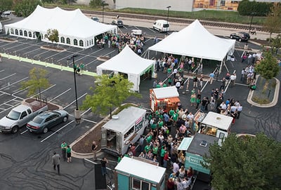 A view of the Open House from above