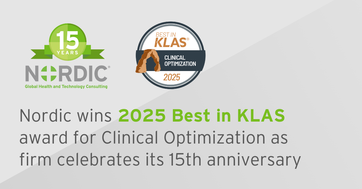 Nordic wins 2025 Best in KLAS award for Clinical Optimization as firm celebrates its 15th anniversary